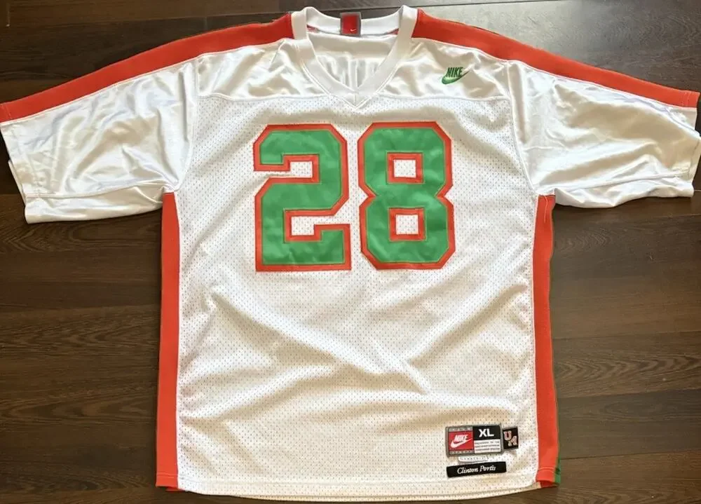 Authentic Vtg Clinton Portis Miami Hurricanes Football Jersey Nike XL 28